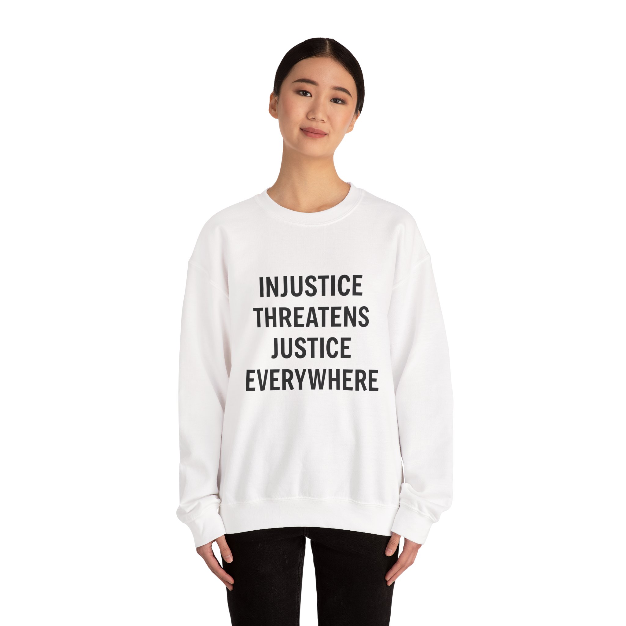 INJUSTICE THREATENS JUSTICE EVERYWHERE Unisex Sweatshirt - Image 4